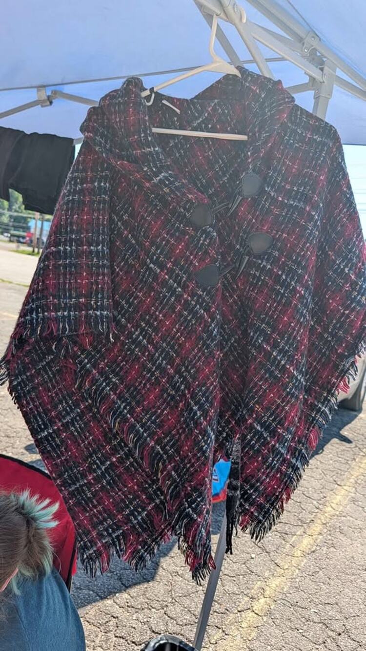 St. John's Bay Hooded Plaid Poncho